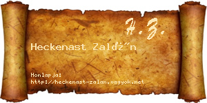 Heckenast Zalán névjegykártya